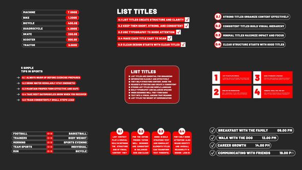 List Titles | After Effects Titles template preview