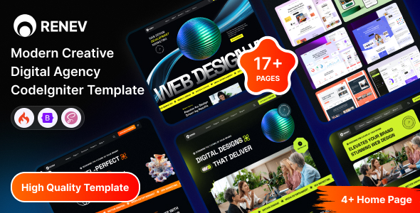 Renev – Modern Creative Digital Agency CodeIgniter Template