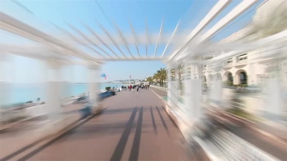 Nice France Timelapse First Person Hyperlapse of the Promenade Des Anglais in Nice During a Sunny