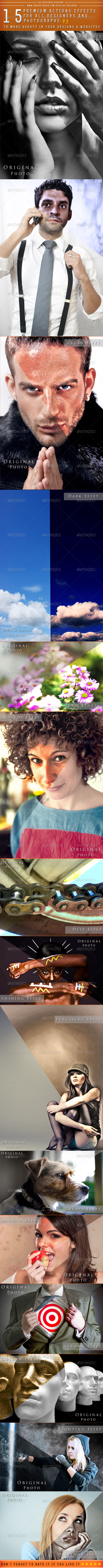 15 Premium Actions Photoshop Effects - Version 2 - - Photo Effects Actions