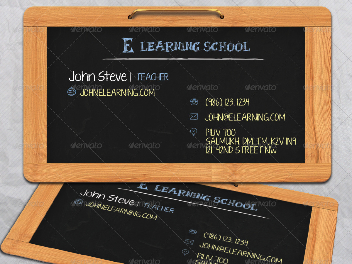 E Learning School Business Card by oksrider | GraphicRiver