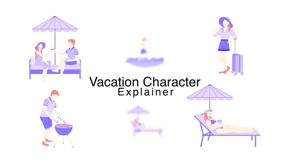 Vacation Character Explainer Elements template preview