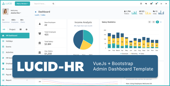 LUCID VueJs | HRMS & Project Management Admin Dashboard Template