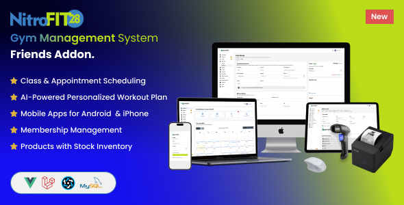 NitroFIT28 | Fitness & Gym Management System Friends Addon
