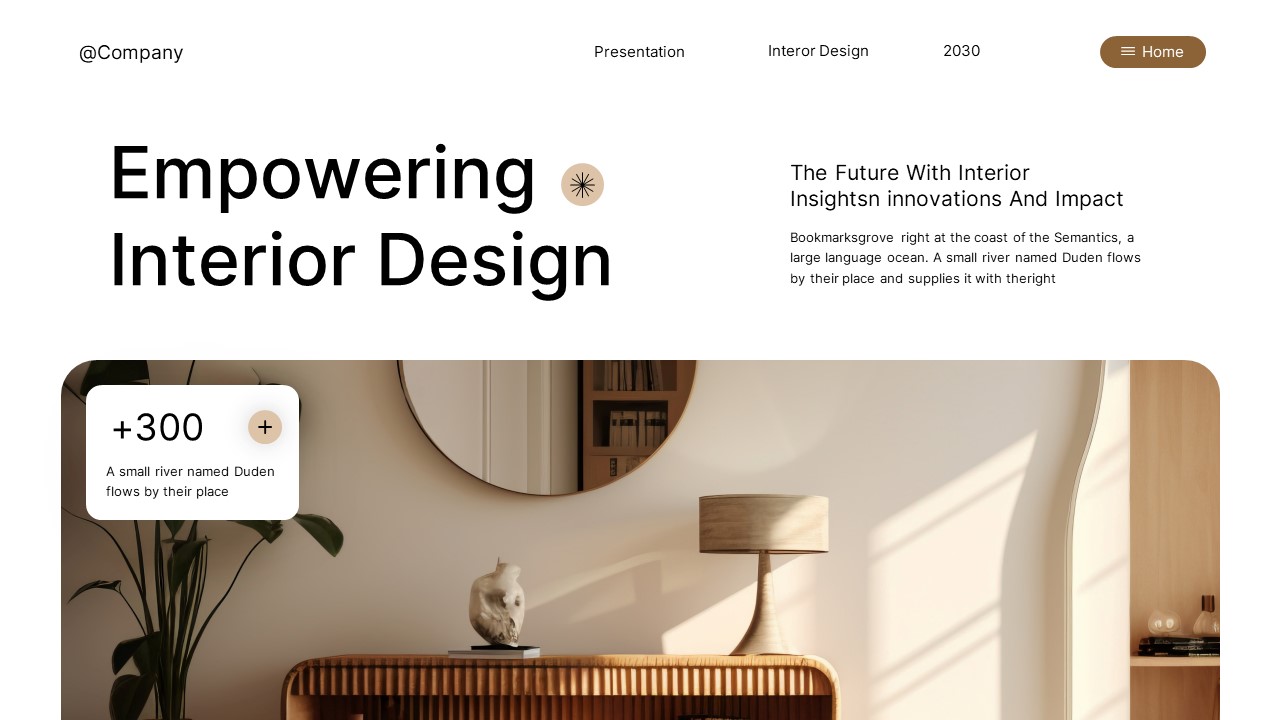 Black Brown Modern Interior Design PowerPoint, Presentation Templates