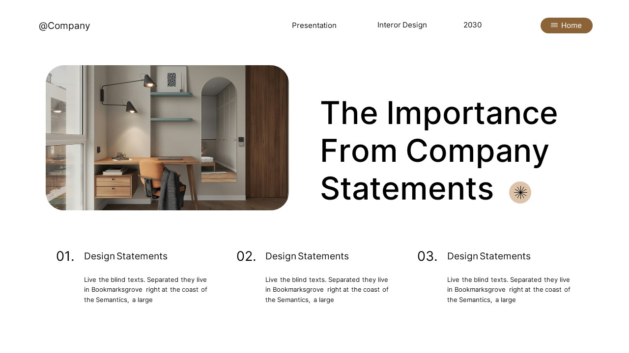 Black Brown Modern Interior Design PowerPoint, Presentation Templates