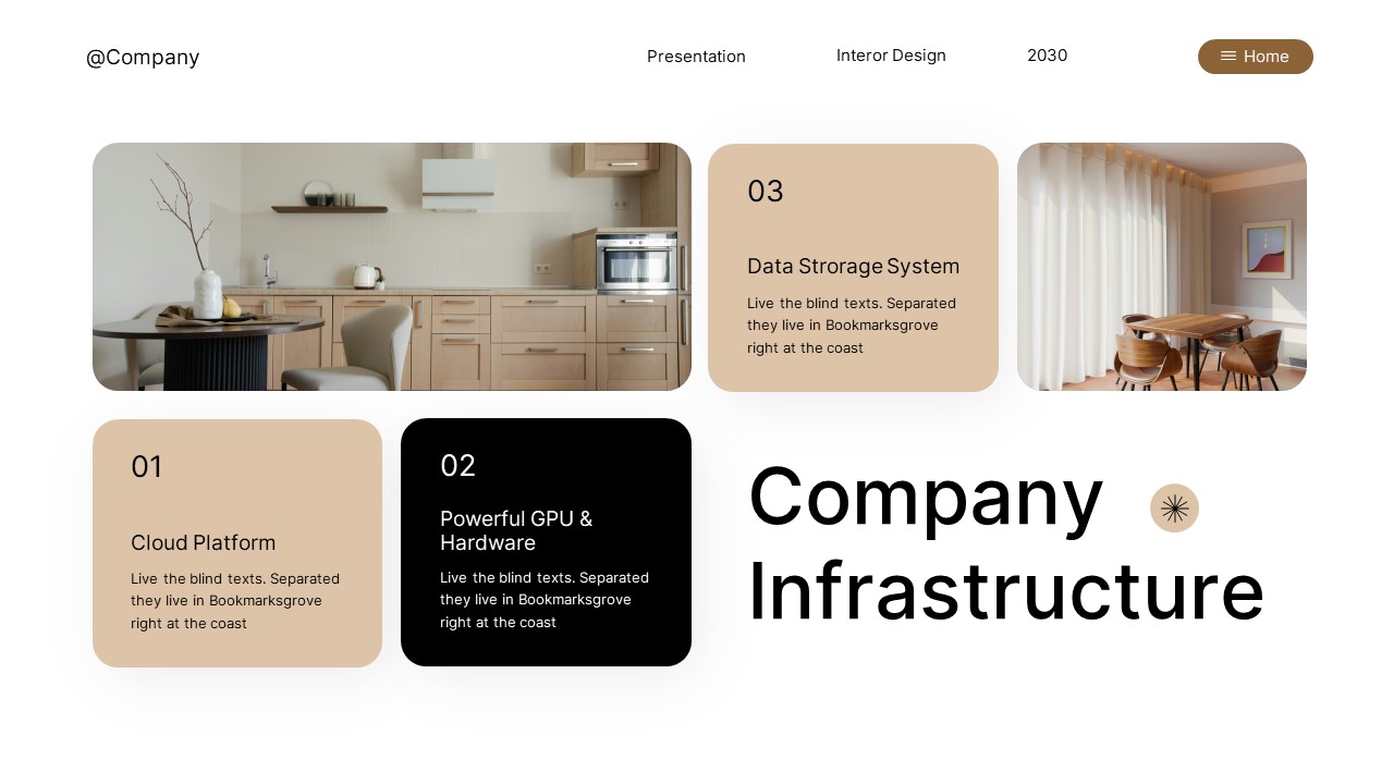 Black Brown Modern Interior Design PowerPoint, Presentation Templates