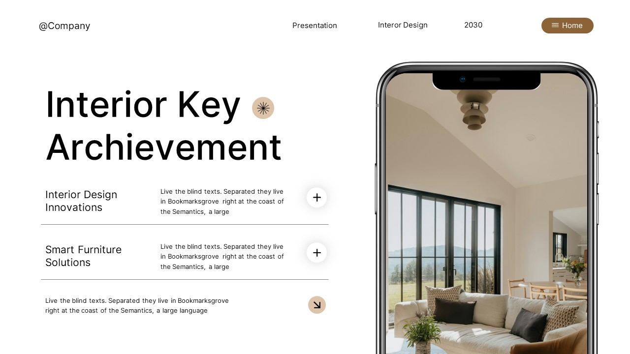 Black Brown Modern Interior Design PowerPoint, Presentation Templates