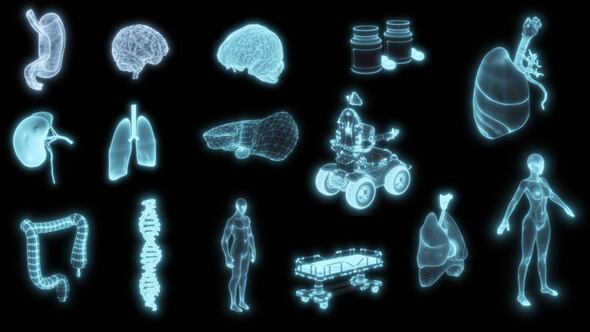 Medical Elements HUD Pack Video Displays template preview