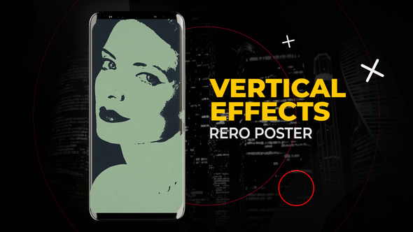 Vertical Retro Poster Effects | After Effects Elements template preview