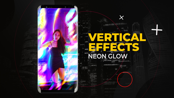 Vertical Neon Glow Effects | After Effects Elements template preview