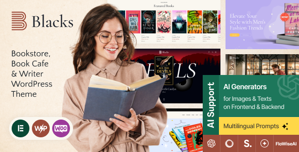 Blacks – Book Store, Book Cafe & Writer WordPress Theme