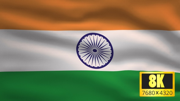 8K India Windy Flag Background alt