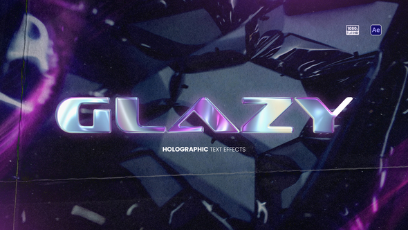 Colorful Holographic Text Titles template preview