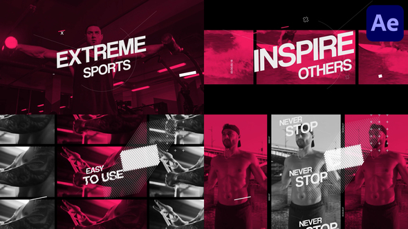 Extreme Sport Slides for After Effects Openers template preview