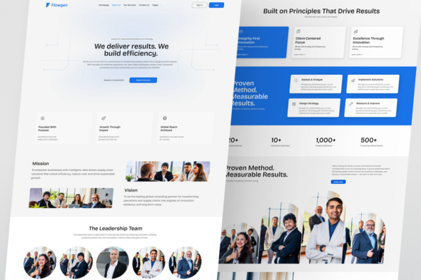 Flowgen - Operations and Supply Chain Consulting Elementor Template Kit for Logistics Experts