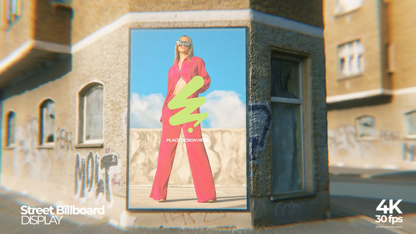 Street Wall Billboard Mockup Video Displays template preview