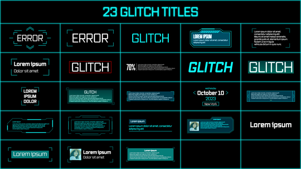 Glitch Titles Titles template preview