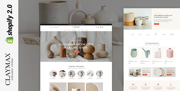 Claymax – Ceramic Art Store Shopify 2.0 Responsive Theme