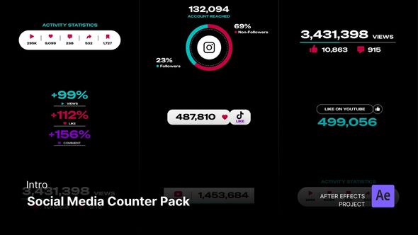 Counter - Social Media Counter Pack After Effects Template Elements template preview