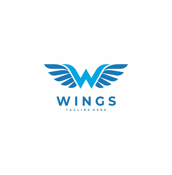 Wings Letter W Logo Template