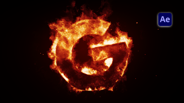 Burning Fire Logo Reveal Logo Stings template preview