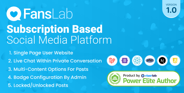 FansLab – Subscription Based Social Media Platform