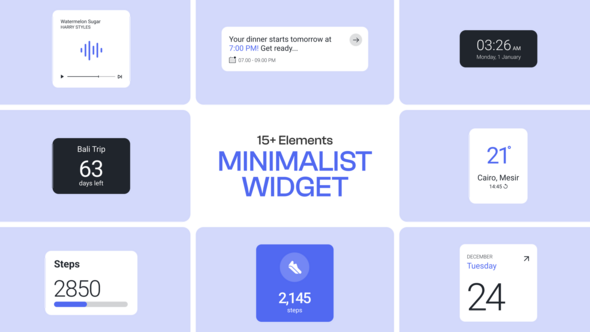 UI Minimal Widget Elements template preview