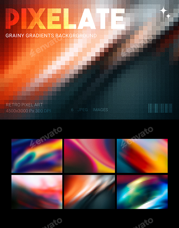 Pixelate Grainy Gradient Backgrounds