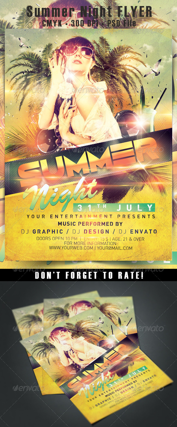 Summer Night Flyer - Events Flyers