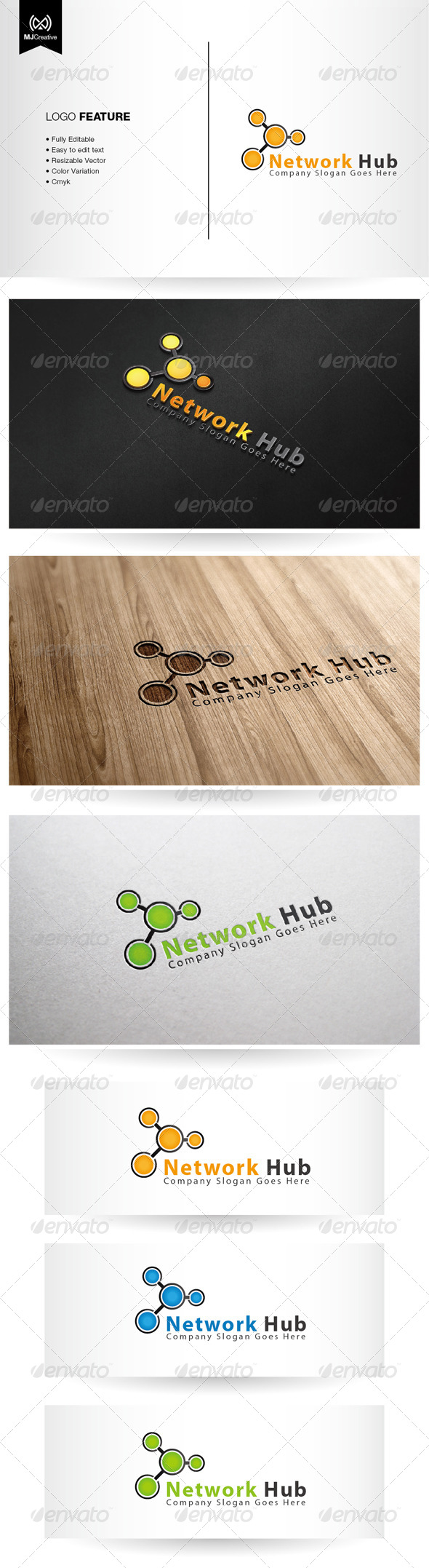 Network Hub Logo - Vector Abstract