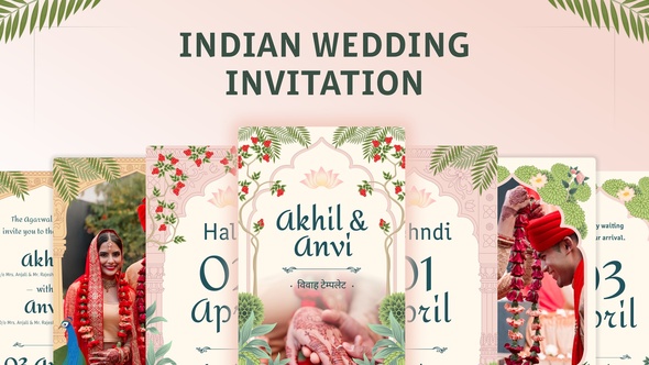 Indian Wedding Invitation Video Displays template preview