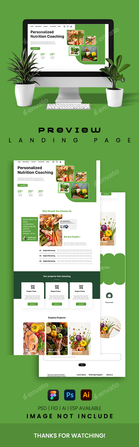 Nutrition Coaching Website Landing Page
