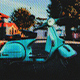 Retro Halftone Scooter - Pop Art Comic Effect 