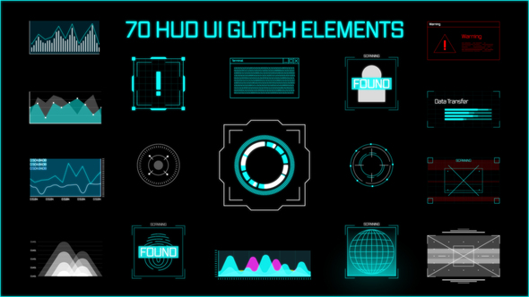 HUD UI Glitch Elements Elements template preview