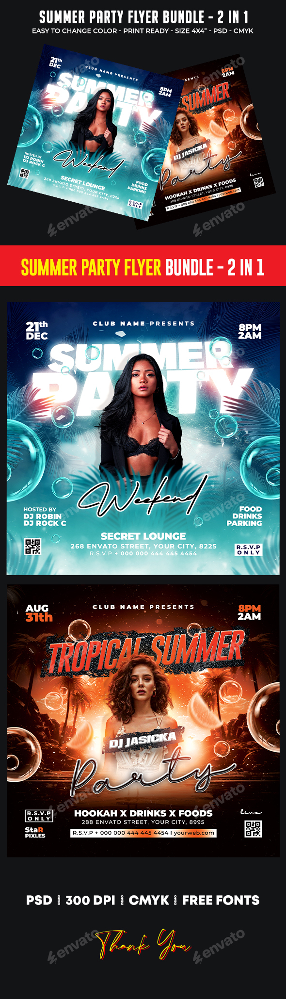 Summer Party Flyer Bundle