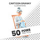 Cartoon Granny – Set of 50 Poses 
