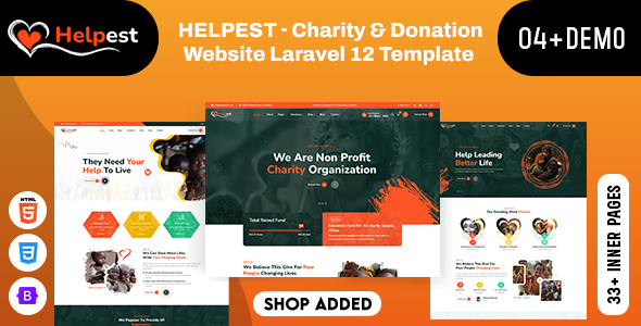 Helpest – Charity & Donation Website Laravel 12 Template