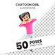 Cartoon Girl – Set of 50 Poses 