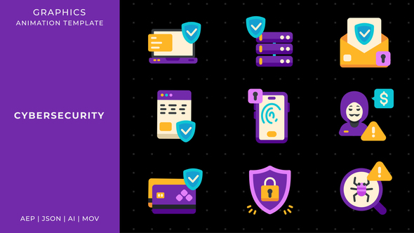 Cybersecurity graphic animation template | After Effects Elements template preview