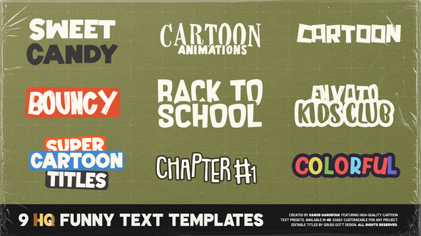 Funny Text Presets Titles template preview