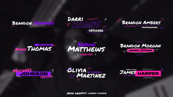 Neon Graffiti Lower Thirds / AE Elements template preview