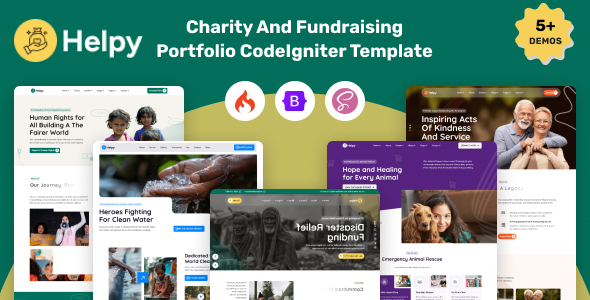 Helpy – Charity And Fundraising  CodeIgniter Template