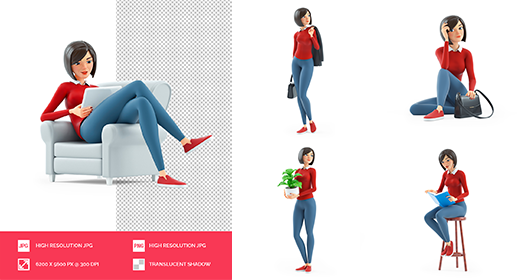 3D Casual Girl
