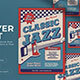 Red Blue Vintage Classic Jazz Flyer Set 