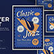 Blue Yellow Quirky Classic Jazz Flyer Set 