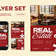 Red White Utilitarian Real Estate Flyer Set 