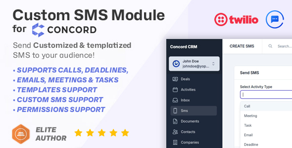 Custom SMS module for Concord CRM – Automated and On-demand Messages