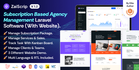 Zaiscrip – Subscription Based Agency Management Laravel Script