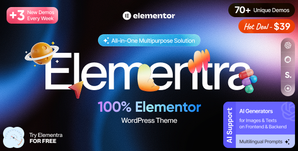 Elementra - 100% Elementor WordPress Theme